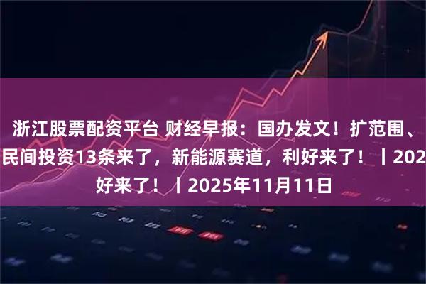 浙江股票配资平台 财经早报：国办发文！扩范围、清障碍，促进民间投资13条来了，新能源赛道，利好来了！丨2025年11月11日